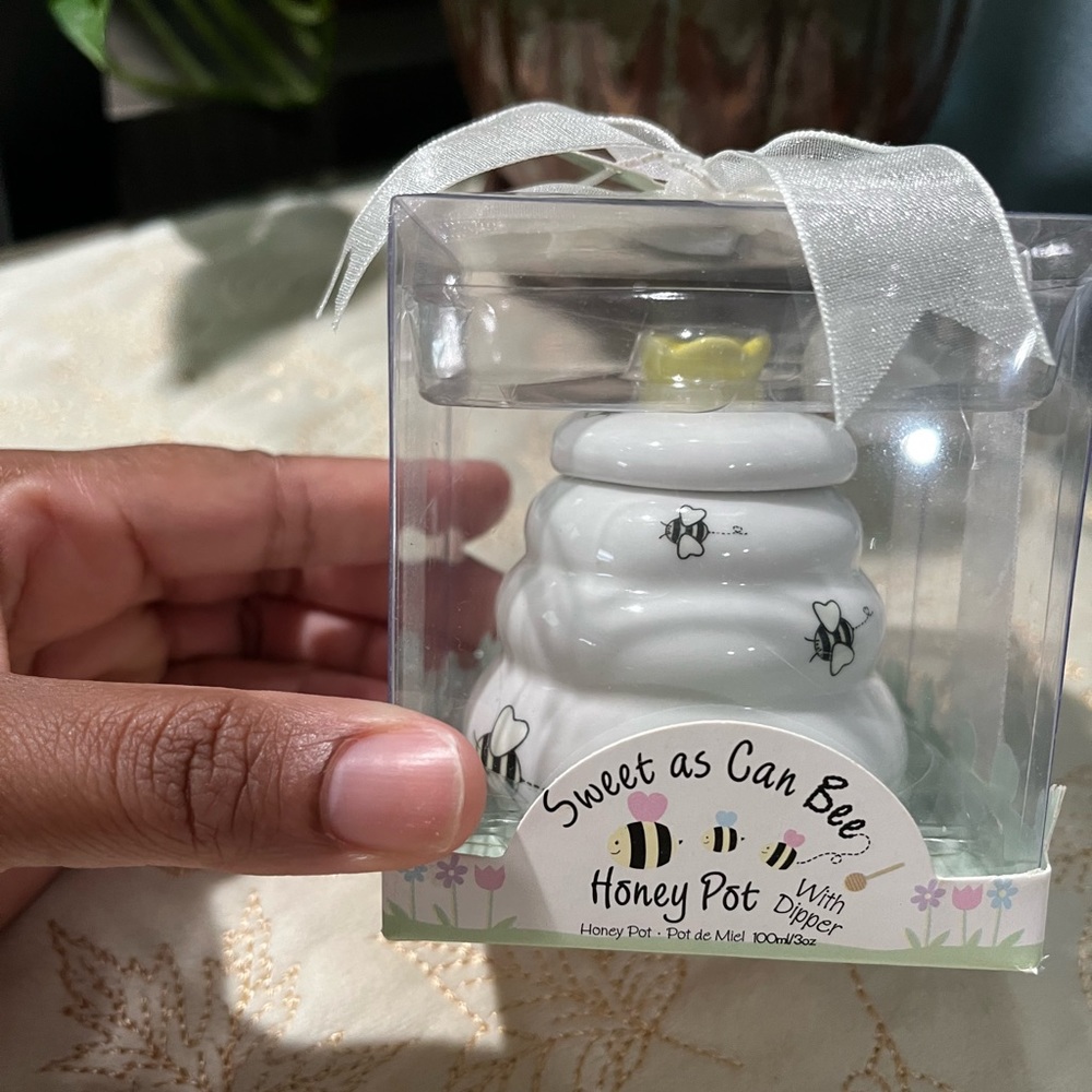 Kate Aspen Meant To Bee Small Honey Pot With Dipper New
